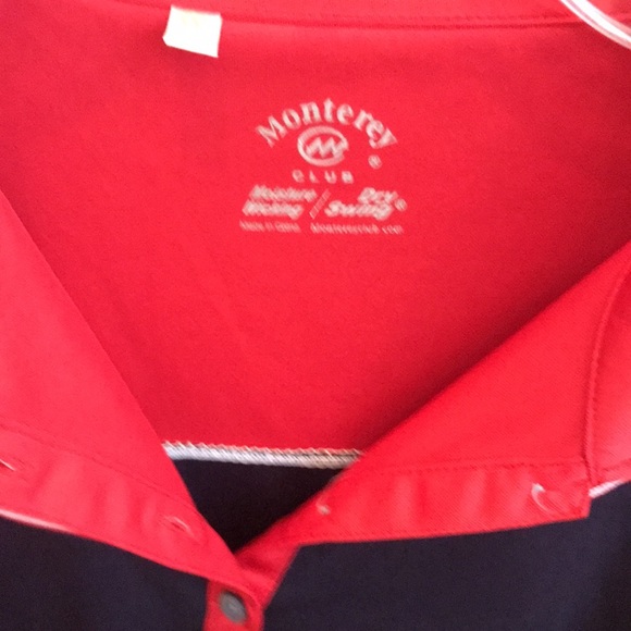 Monterey Club Blue and Red short sleeve Golf Shirt - Picture 4 of 5